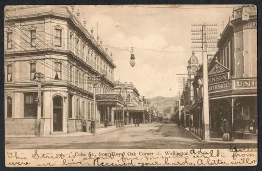 WELLINGTON Cuba Street from Royal Oak Corner. Early Undivided Postcard Muir & Moodie. - 47646 - Postcard