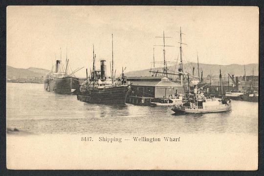 WELLINGTON Shipping Wellington. Wharf. Early Undivided Postcard Muir & Moodie - 47675 - PcardFine