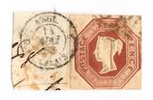 GREAT BRITAIN 1847 10d Brown. Cut square.Hugh margins. On piece with ANGE CALAIS postmark. Tied. - 70436 - VFU